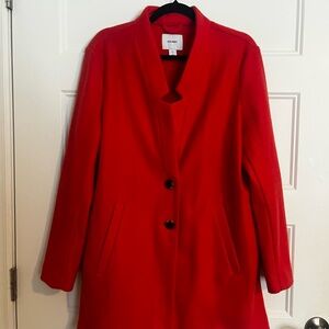 Old Navy Red/Coral Pea Coat | Large